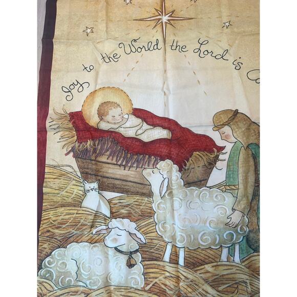 Vintage Porch Flag Christmas Nativity Scene Christian Holidays Winter JL - Picture 2 of 7